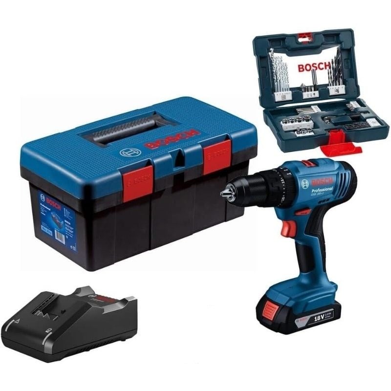 Bosch Gsb 183-LI 2.0 Ah Tek Akülü Darbeli Matkap- 41 Parça Aksesuar Setli - Takım Çantalı - 06019K91K3