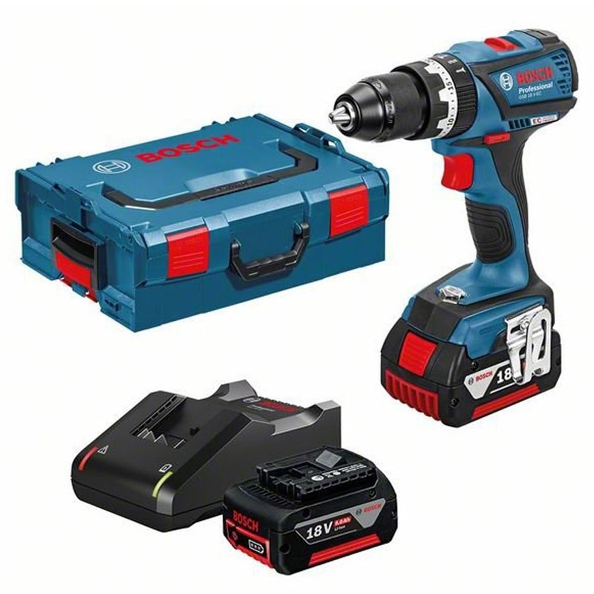 BOSCH GSB 18V-EC AKÜLÜ DELME VİDALAMA 2*5AH + GAL 1840CV - 0615990L3E