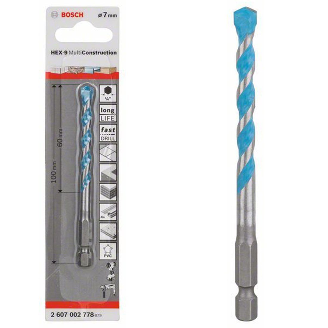 Bosch HEX-9 MC Çok Amaçlı Matkap Ucu 7*100mm - 2607002778