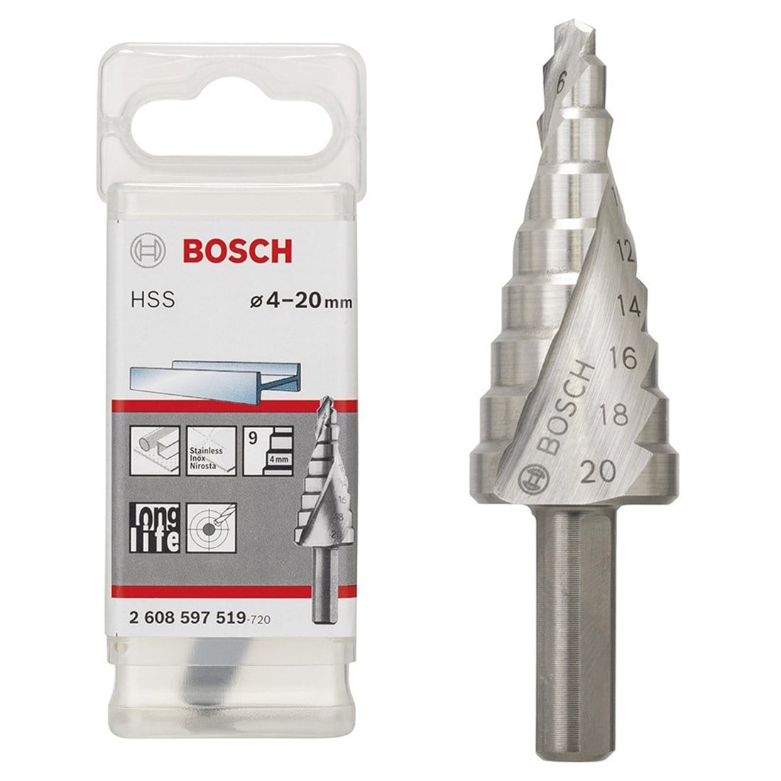 Bosch HSS 9 Kademeli Matkap Ucu 4-20 mm - 2608597519