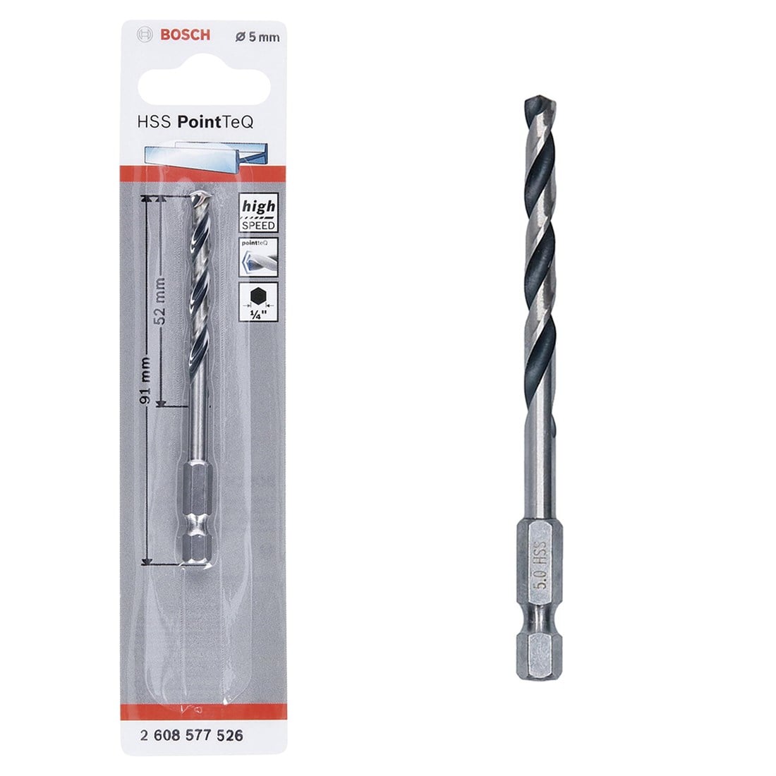 Bosch Hss Point TeQ Hex Metal Matkap ucu 5mm  - 2608577526