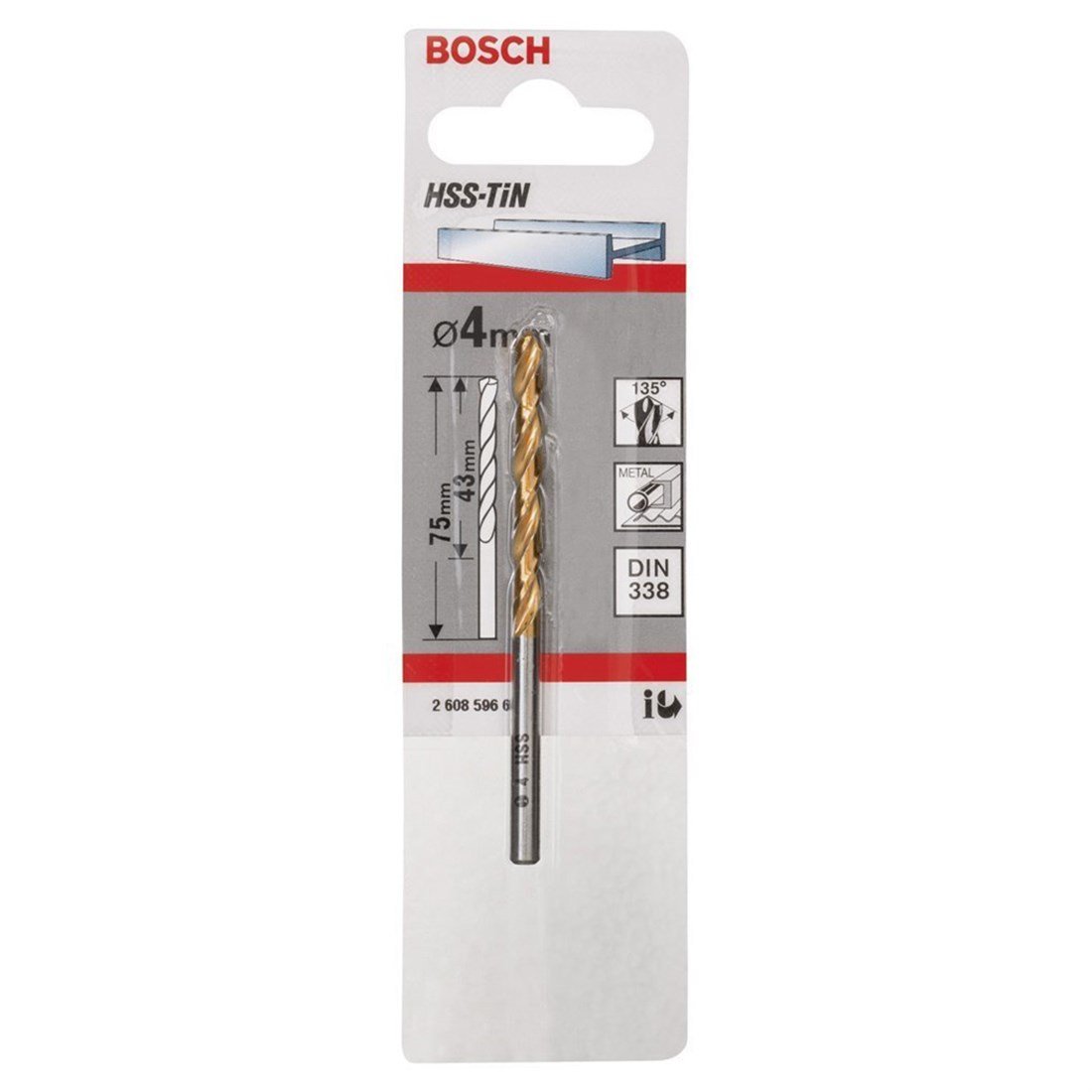 Bosch HSS-TiN 4*75 mm Titanyum Matkap Ucu - 2608596691