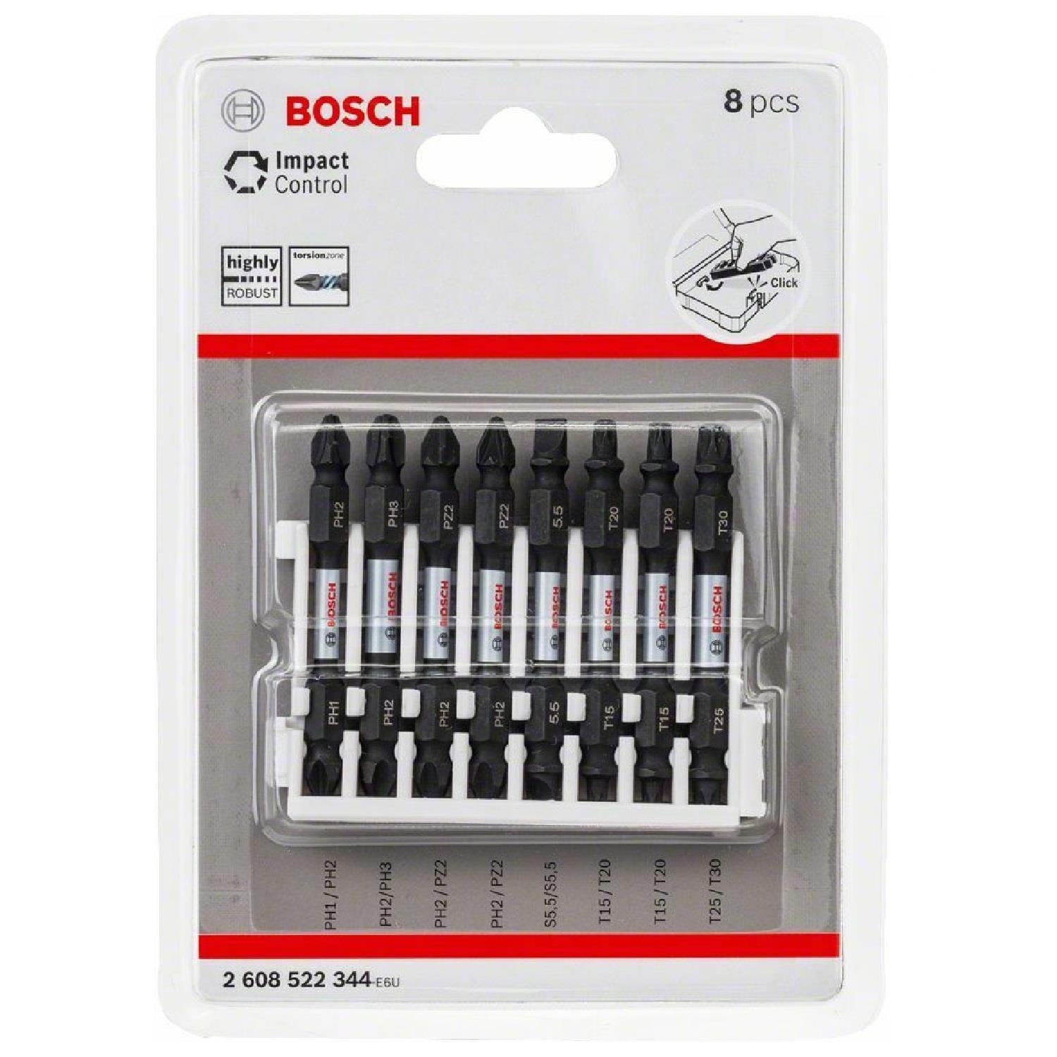 Bosch ImpactC Vidalama Çift Uç 65mm Set 8'li - 2608522344