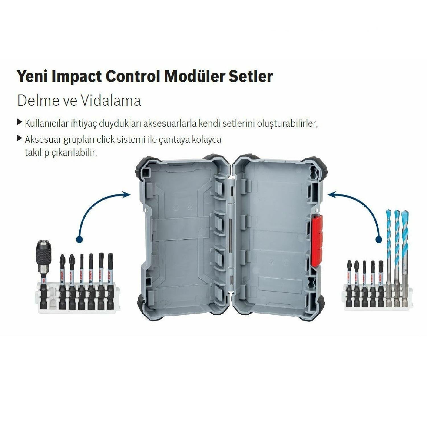 Bosch ImpactC Vidalama Çift Uç 65mm Set 8'li - 2608522344