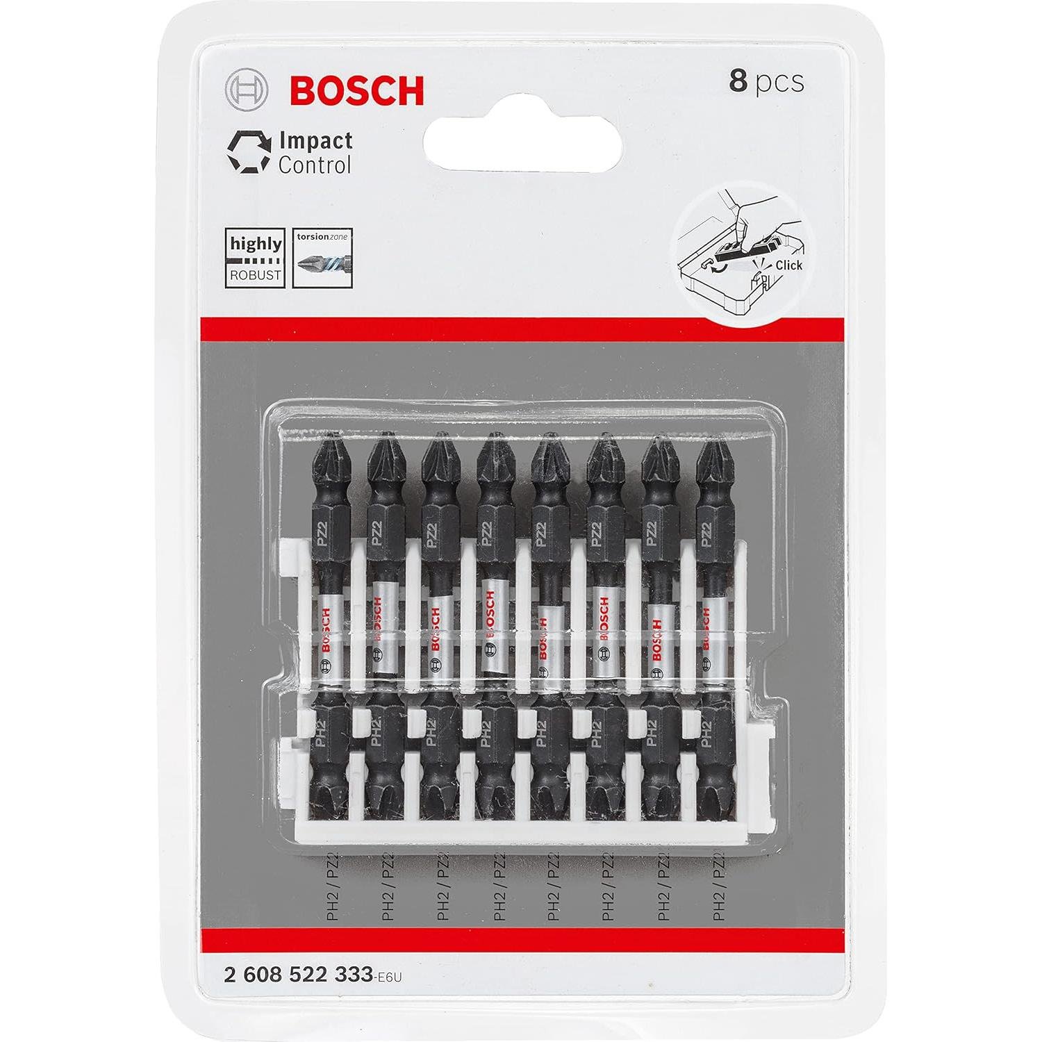 Bosch ImpactC Vidalama Çift Uç PH2-PZ2*65 8'li - 2608522333