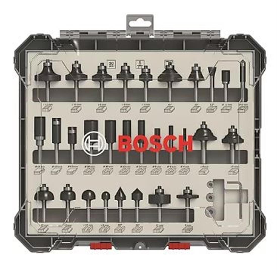 Bosch Pro Freze Seti 30 'lu Karışık 8mm şaftlı - 2607017475