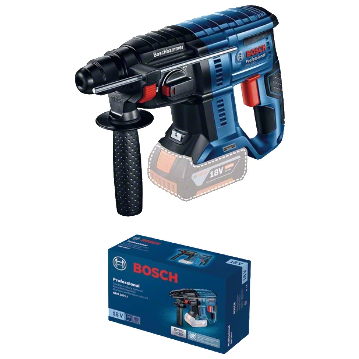 Bosch Professional GBH 180-LI (2x 4.0 Ah+GAL 18V-40) + GSR 180-LI + RAF Toolbag in carton - 0615990M31