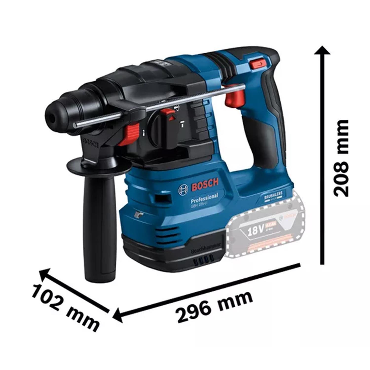 Bosch Professional GBH 185-LI Kit Tek Akülü 4  Ah Kırıcı ve Delici - 0611924022