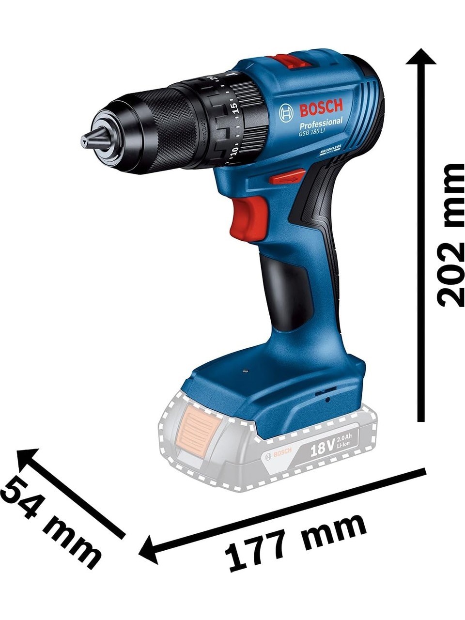 Bosch Professional GDX 18V-285 Akülü Darbeli Vidalama Somun Sıkma + GSB 185-Li Akülü Darbeli Matkap  2 Ah Çift Akü Set - 06019N2124