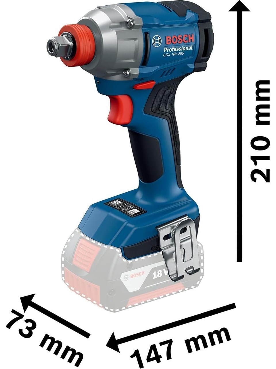 Bosch Professional GDX 18V-285 Akülü Darbeli Vidalama Somun Sıkma + GSB 185-Li Akülü Darbeli Matkap  2 Ah Çift Akü Set - 06019N2124