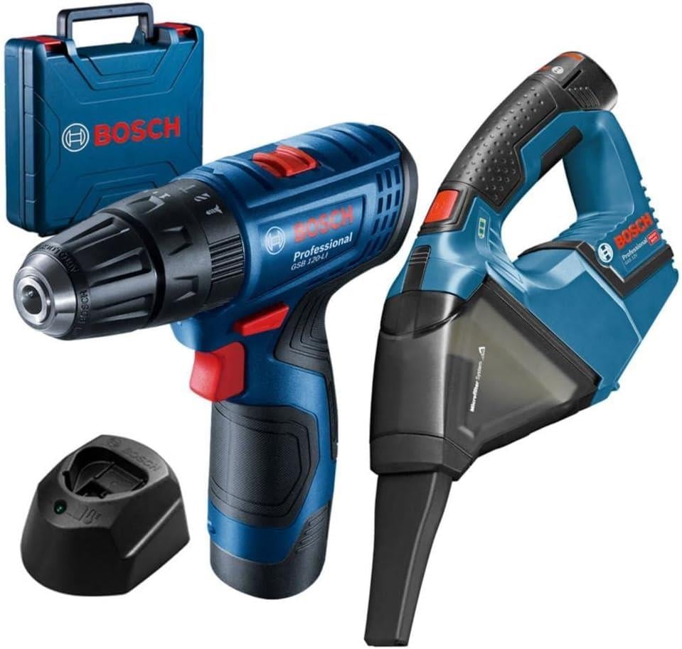 Bosch Professional GSB 120-LI 2x2Ah Akülü Darbeli Delme/Vidalama + GAS 12V Süpürge (SOLO) - 0615990M45
