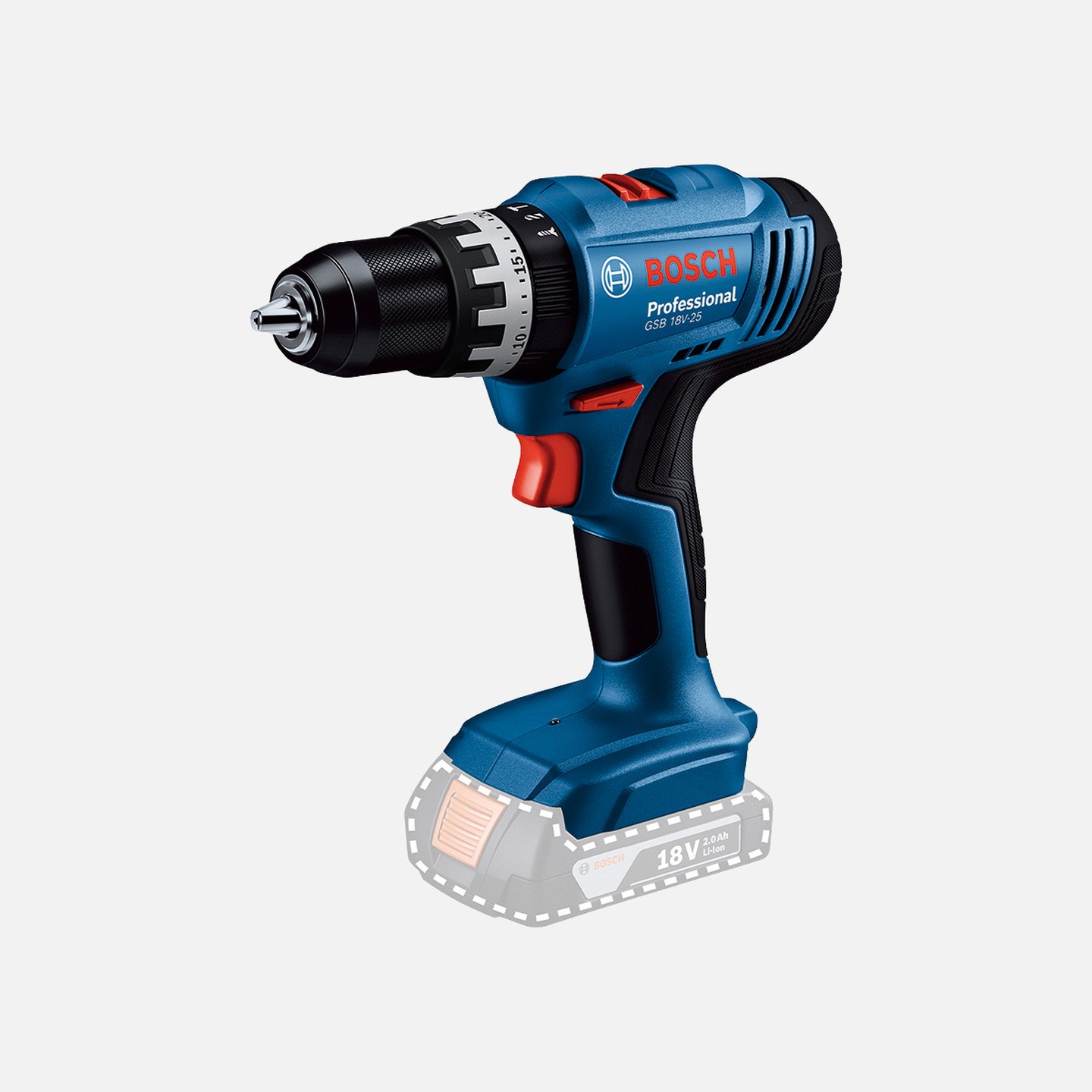 Bosch Professional GSB 18V-25 Akülü Darbeli Vidalama + GBH 18V-18 Akülü Kırıcı Delici  2 Ah Tek Akü Kombi Set - 0615A5007P