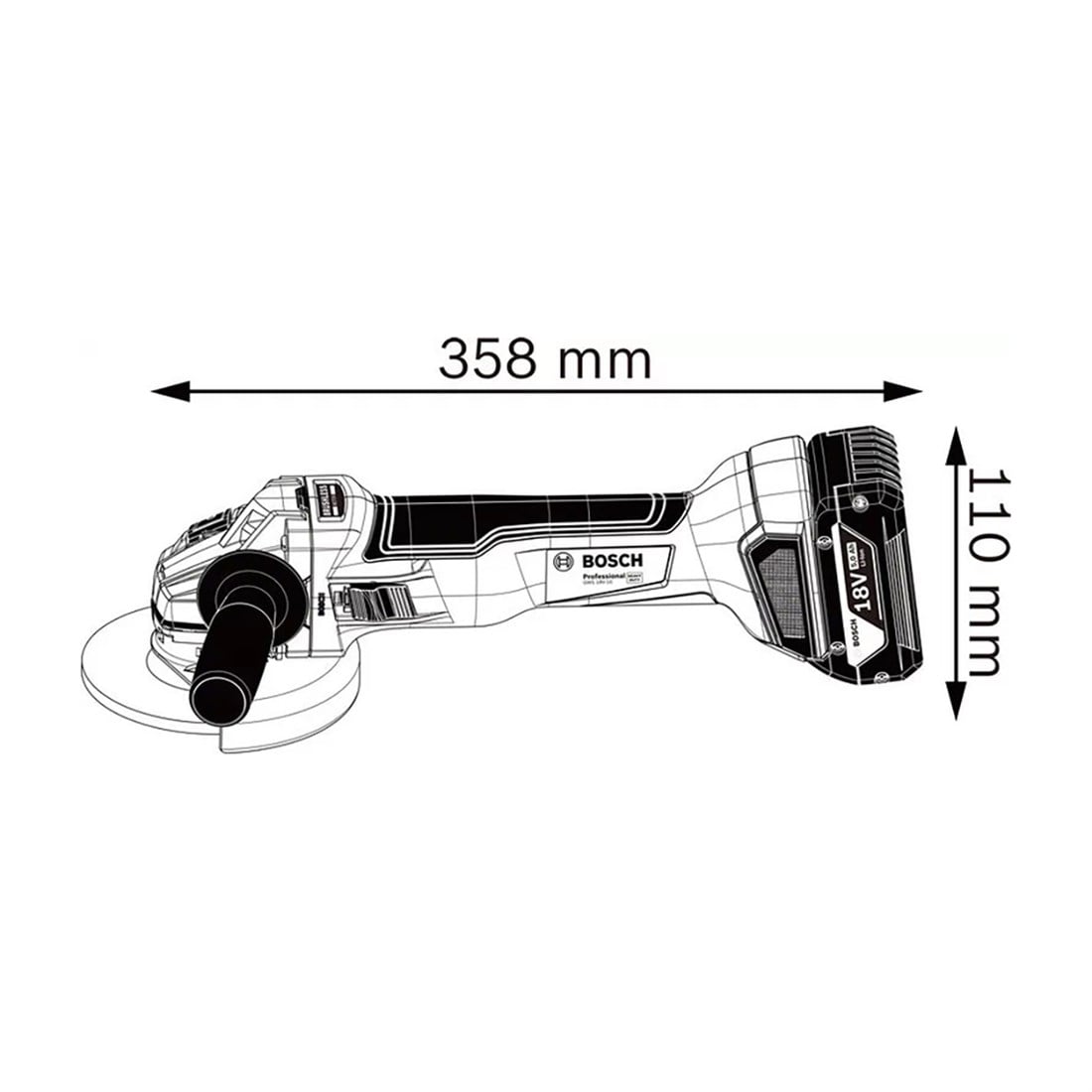 Bosch Professional GWS 18V - 10 Taşlama - 06019j4004 ( 2x5.0Ah ; L-Boxx ; 125 mm ) 