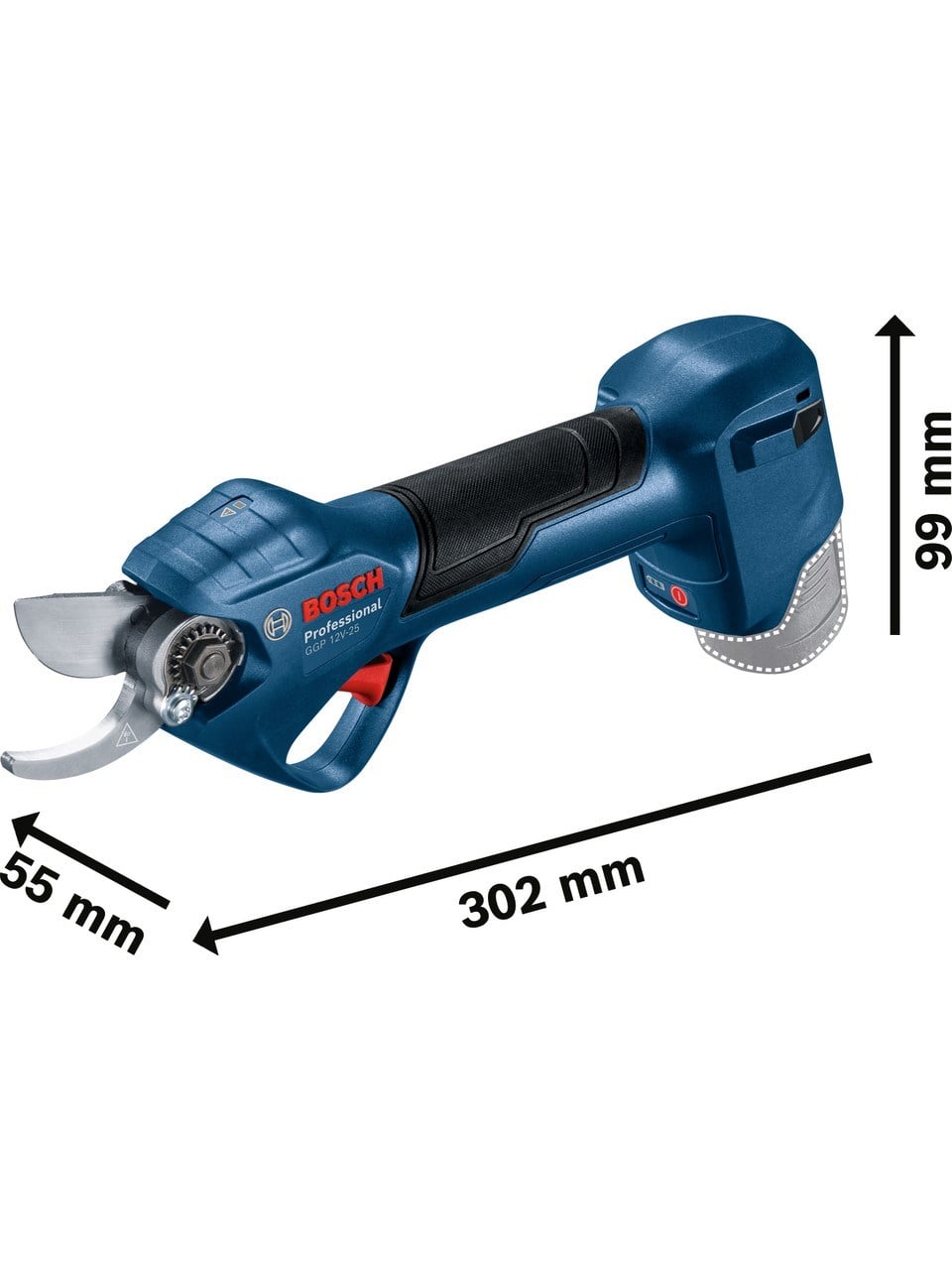Bosch Professionel GGP 12V-25 (2x3 Ah) Akülü Budama Makası + Bosch Bez Takım Alet Çantası - 06008D8100