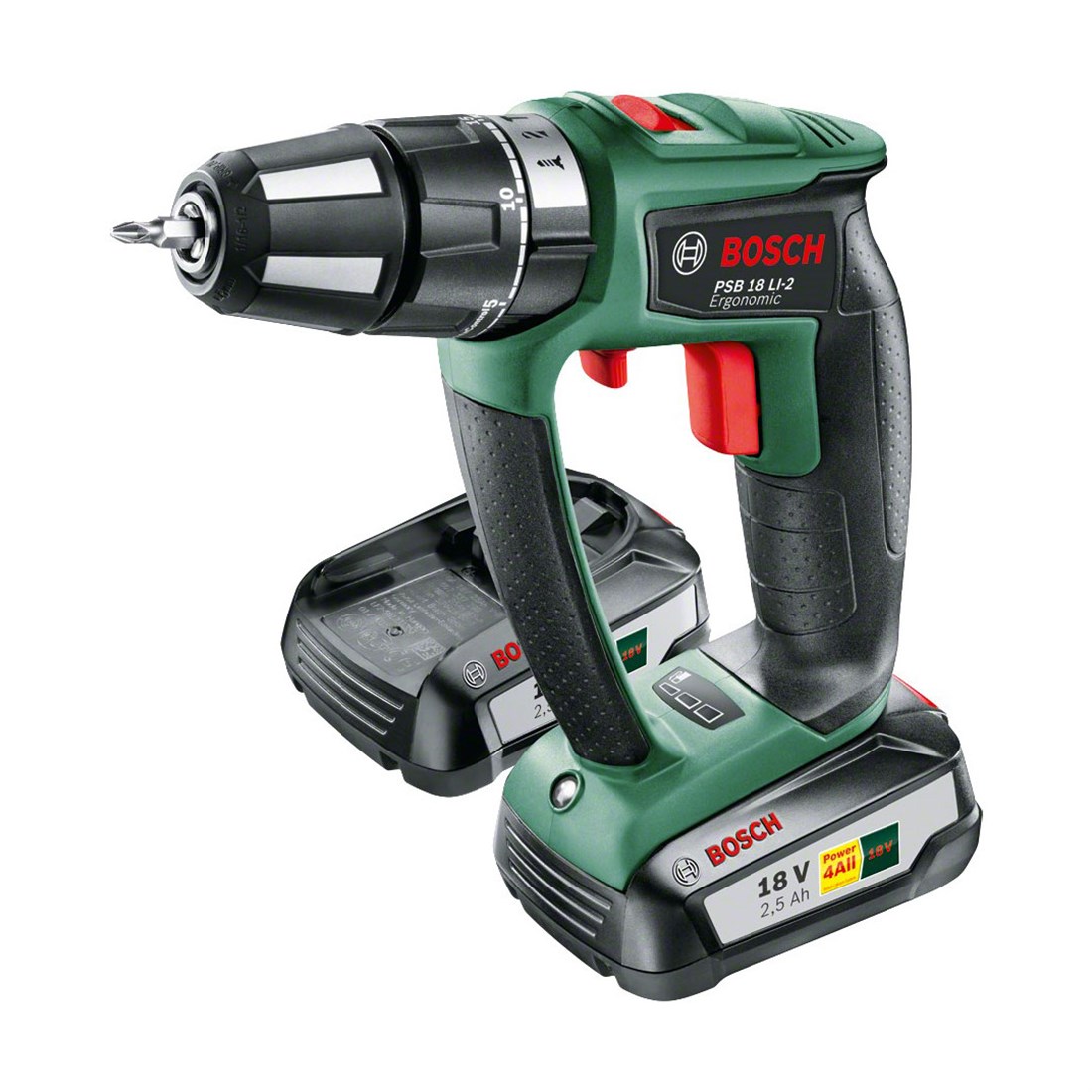 Bosch PSB 18 LI-2 Ergo Akülü Delme Vidalama (2,5Ah Çift Akü) - 06039B0301