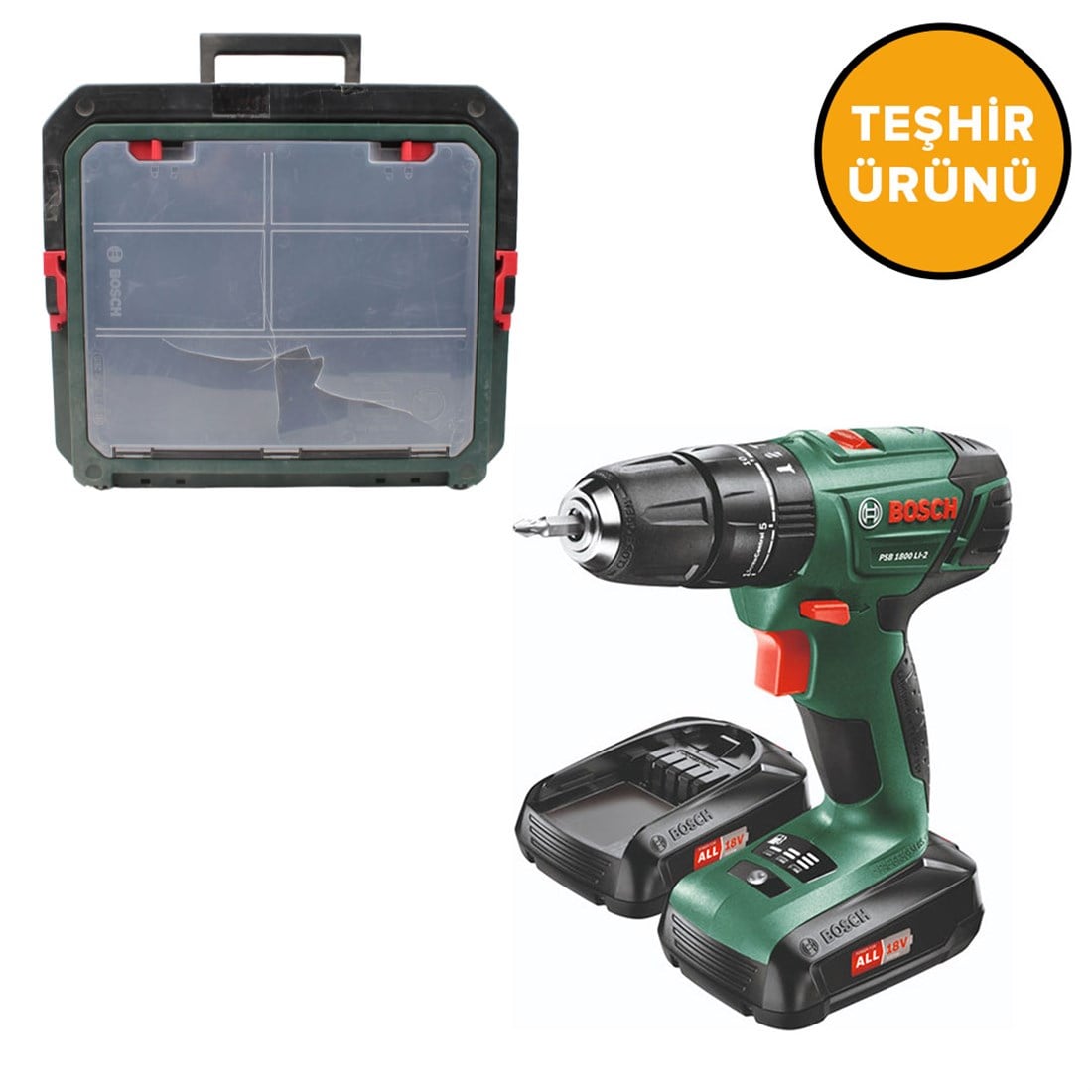 BOSCH PSB 1800 LI-2 +SystemBox Darbeli  Akülü Vidalama -06039A330K