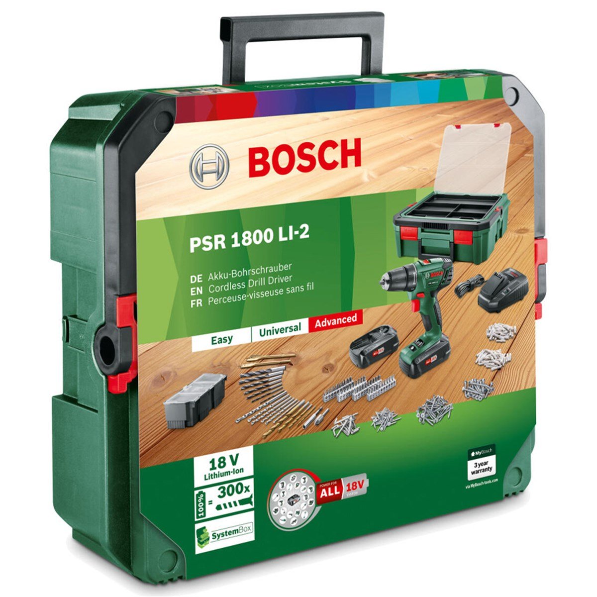 BOSCH PSR 1800 LI-2 + SystemBox Akülü Delme Vidalama Makinesi - 06039A310S