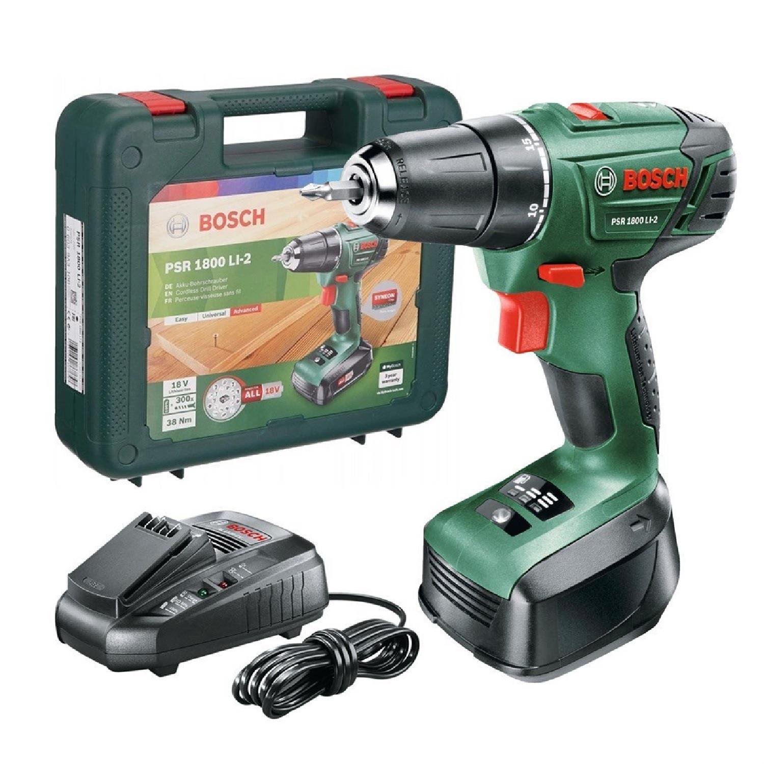 Bosch Psr 1800 LI-2 1.5 Ah Tek Akülü Delme/vidalama Makinesi (06039A310U) + Bosch Sırt Çantası
