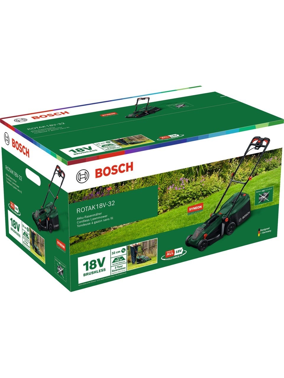 Bosch Rotak 18V-32 Tek Akülü (1*4,0Ah) Çim Biçme Makinesi - 06008B9P00