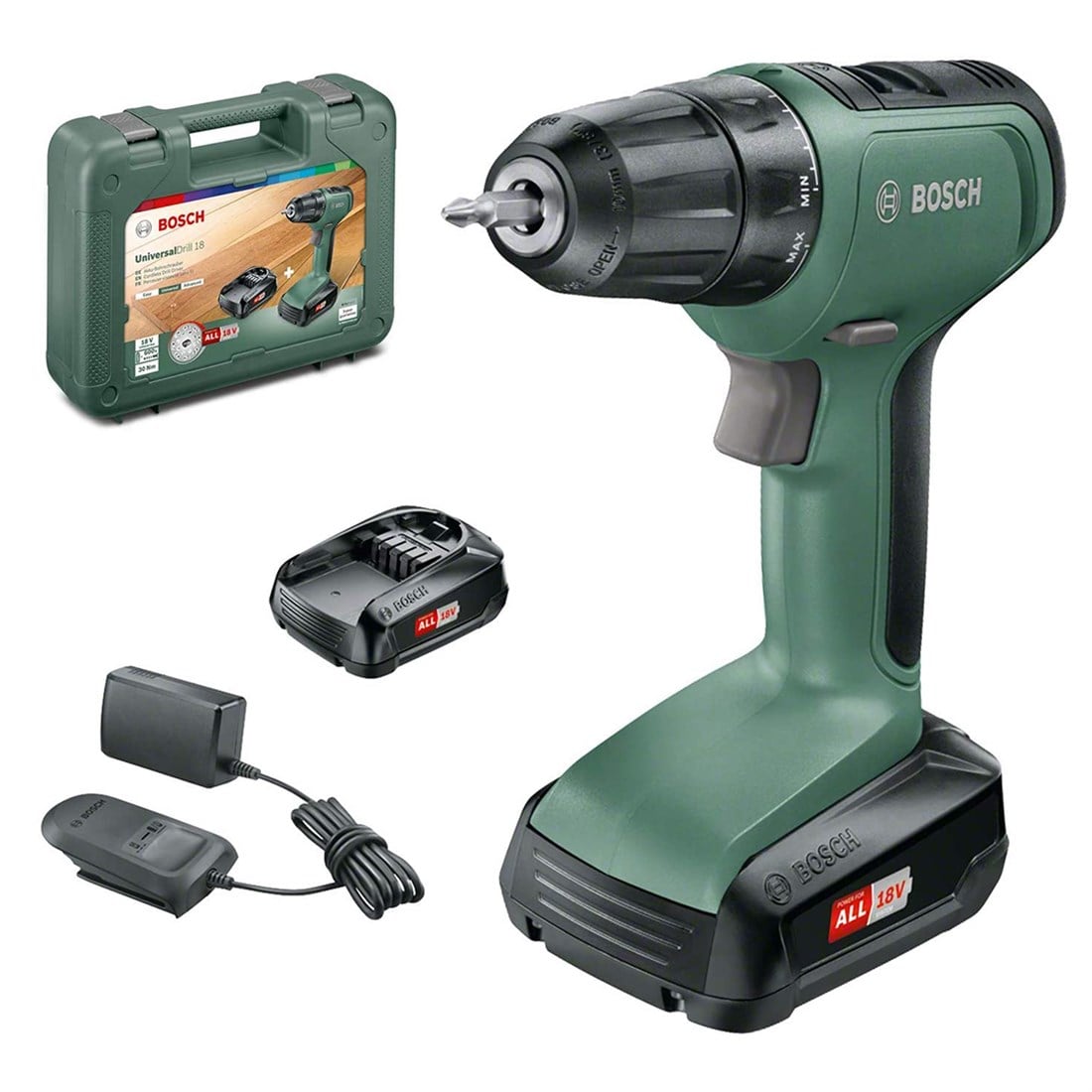 Bosch Universal Drill 18 Volt 1,5 Ah Çift Akülü Delme Vidalama Makinesi