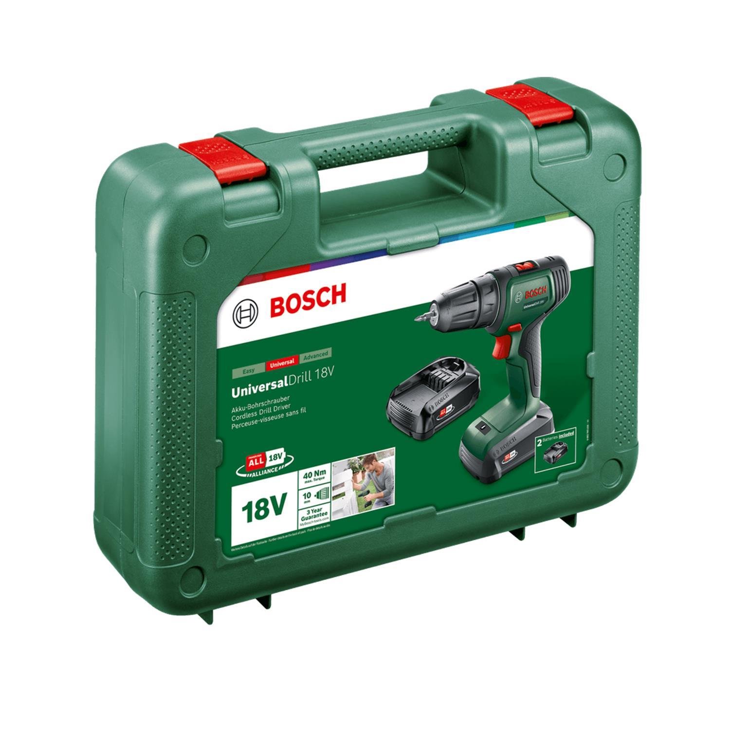 Bosch Universaldrill 18V  2 Akü 1,5 Ah Akülü Matkap Vidalama - 06039D4002