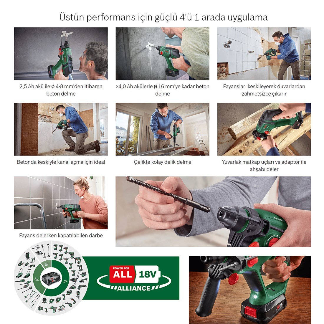 Bosch Universalhammer 18v Akülü Kırıcı Delici (SOLO - Aküsüz) - 06039D6000