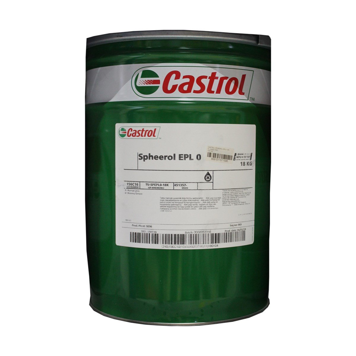 CASTROL SPHEEROL EPL0 18K TU GRES YAĞI