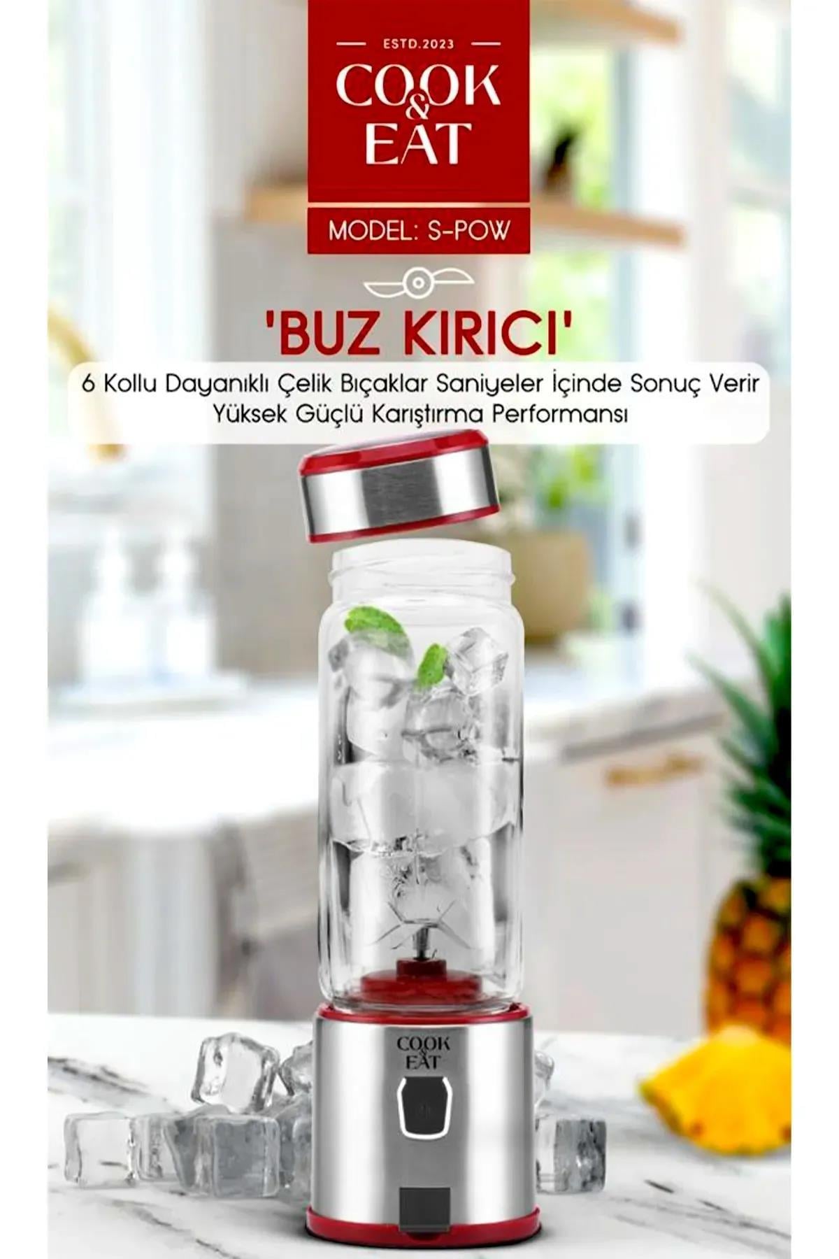 Cook Eat S-Pow Şarjlı 450 ml Paslanmaz Blender