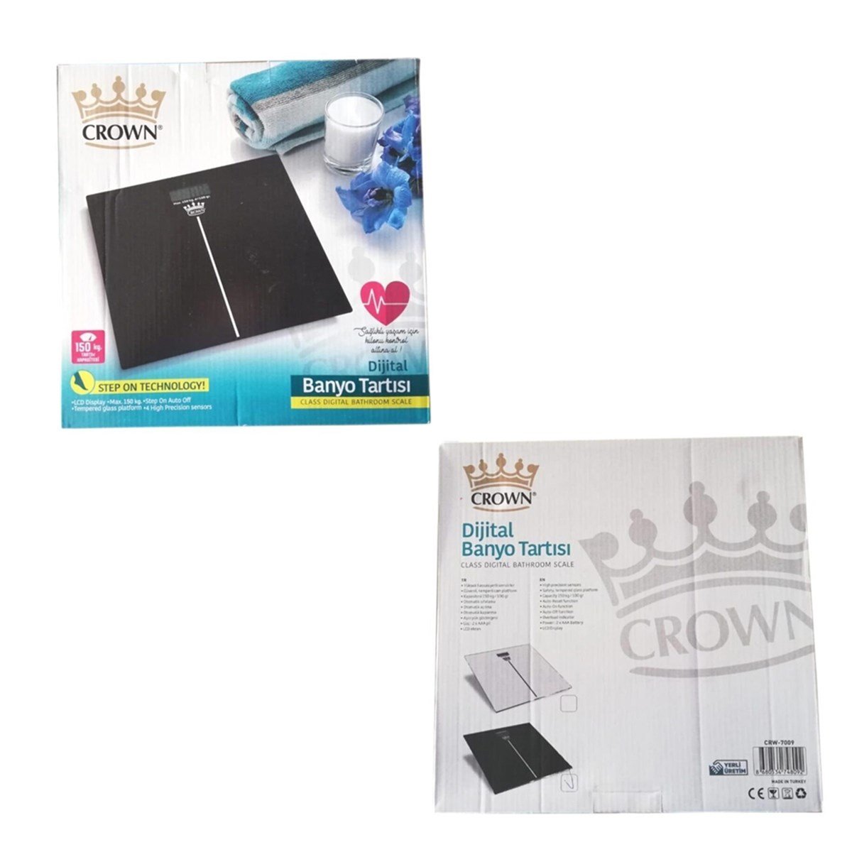 CROWN DİJİTAL BANYO TARTISI 150 KG CRW-7009