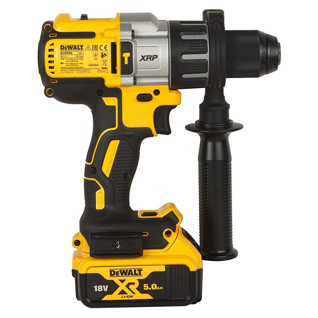 Dewalt DCD996P2-QW 18 V 5.0 Ah XR  Çift Akülü Darbeli Matkap