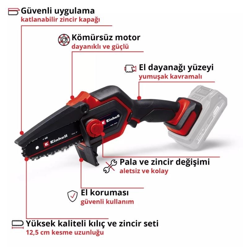 Einhell Expert GE-PS 18/15 Li BL - Solo Akülü Dal Budama Testeresi - 4600040