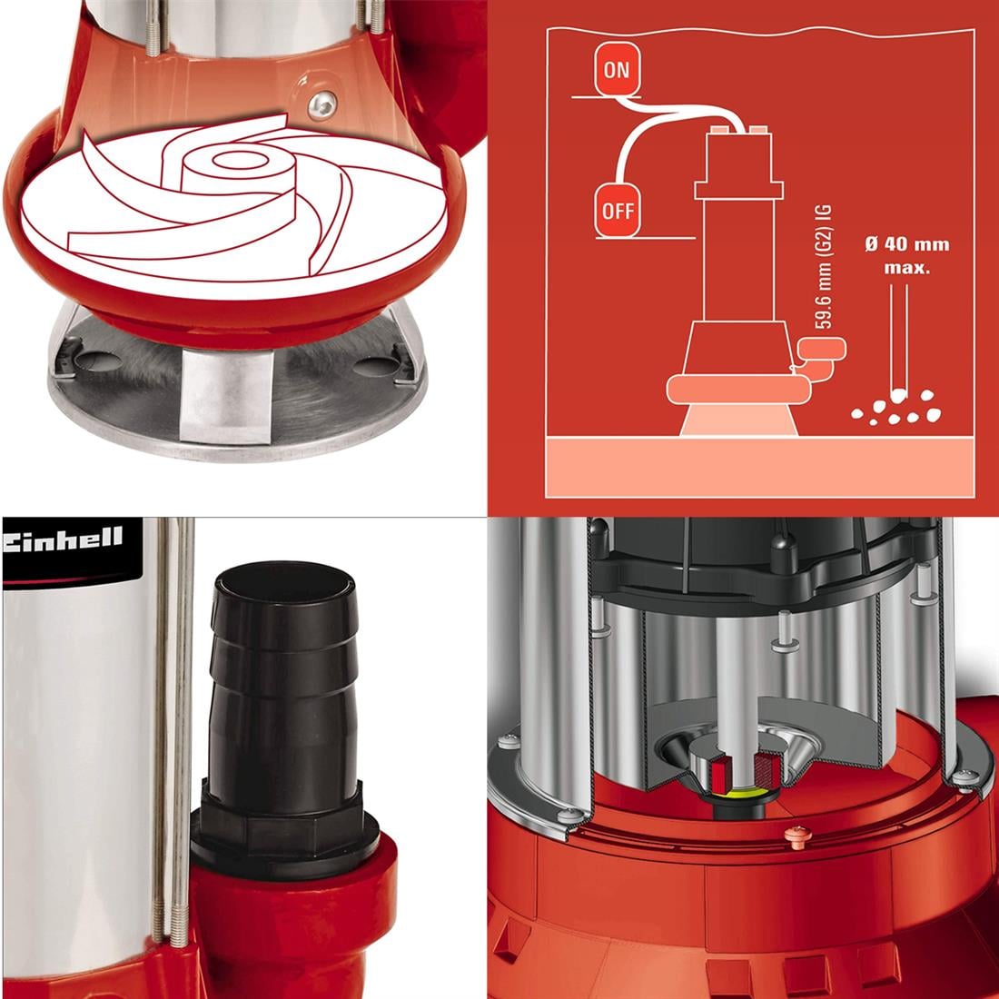 Einhell GC-DP 1340 G Dalgıç Pompa Kirli Su - 4170742