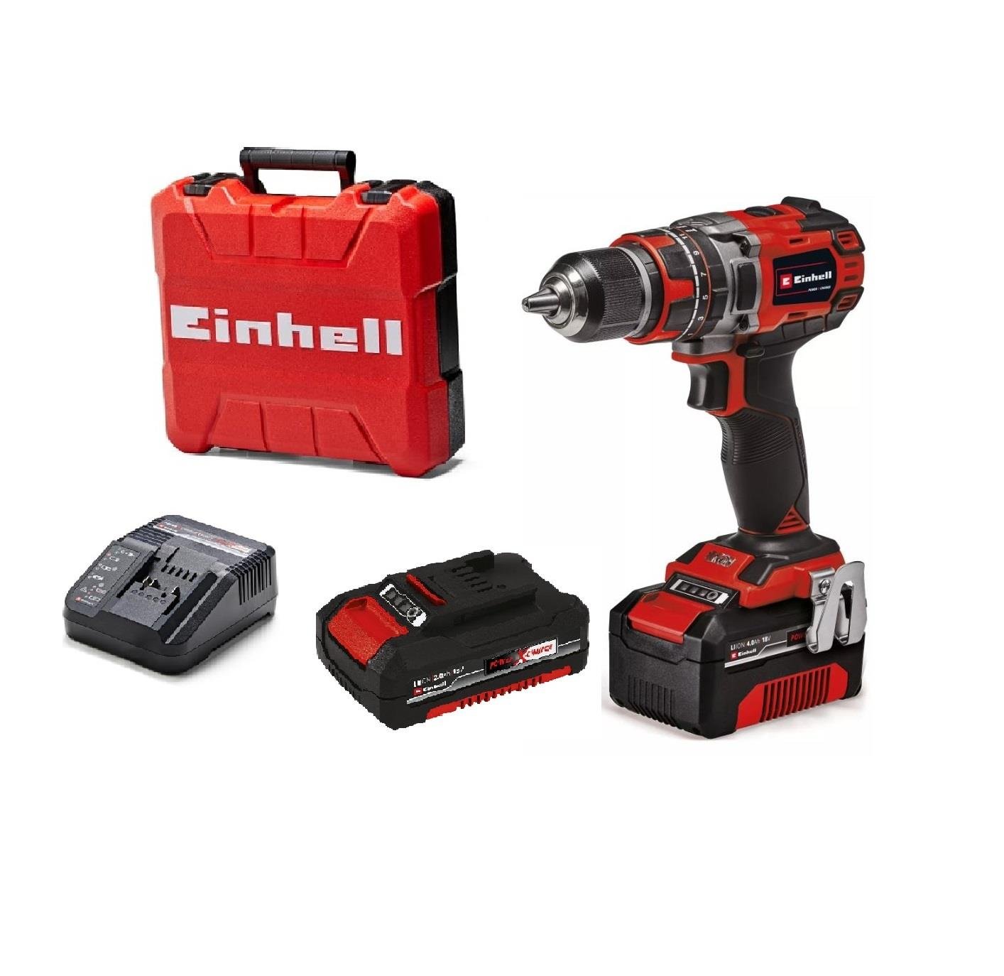 Einhell Professional TP-CD 18/50 Li-i BL ( 2Ah + 4Ah ) Akülü Darbeli Vidalama + Einhell  Vidalama Uç Seti 42 parça M-CASE Kutu
