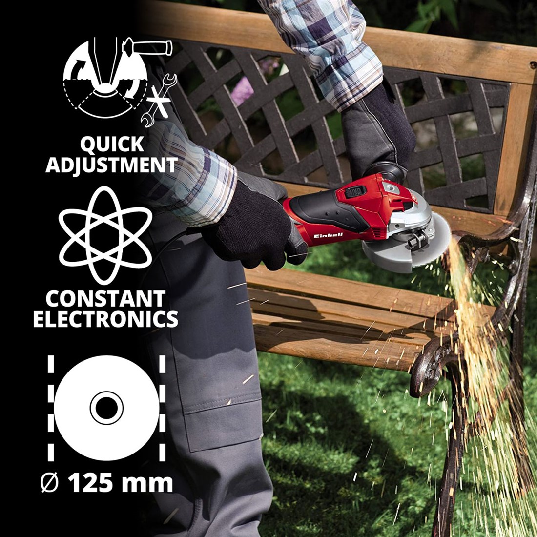 Einhell TE-AG 125 CE Devir Ayarlı Taşlama - 4430860