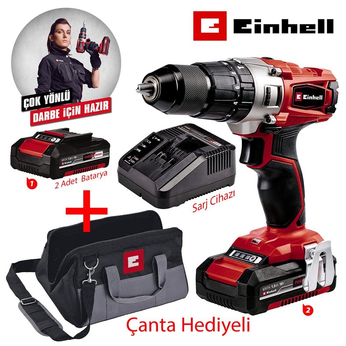 Einhell TE-CD 18-2 Li-i 18 V Akülü Darbeli Matkap - 4513834