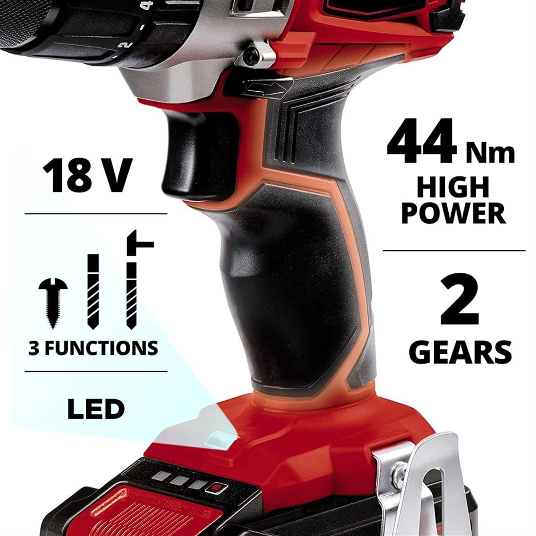 Einhell TE-CD 18/2 Li-i + 22 (1*2,5Ah) Akülü Darbeli Vidalama - 4514220