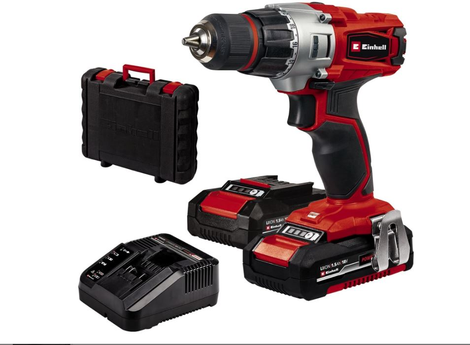 Einhell TE-CD 18/2 Li Kit (2x1,5 Ah) Akülü Vidalama Darbesiz + Matkap Ucu Seti 18 Parça