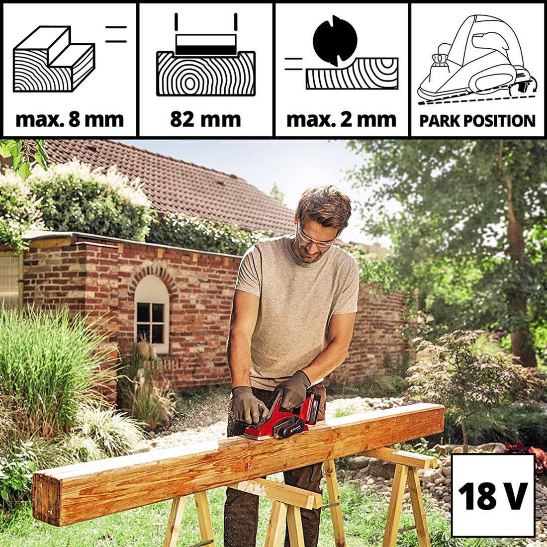 Einhell TE-PL 18/82 Li - Solo Akülü Planya - 4345400