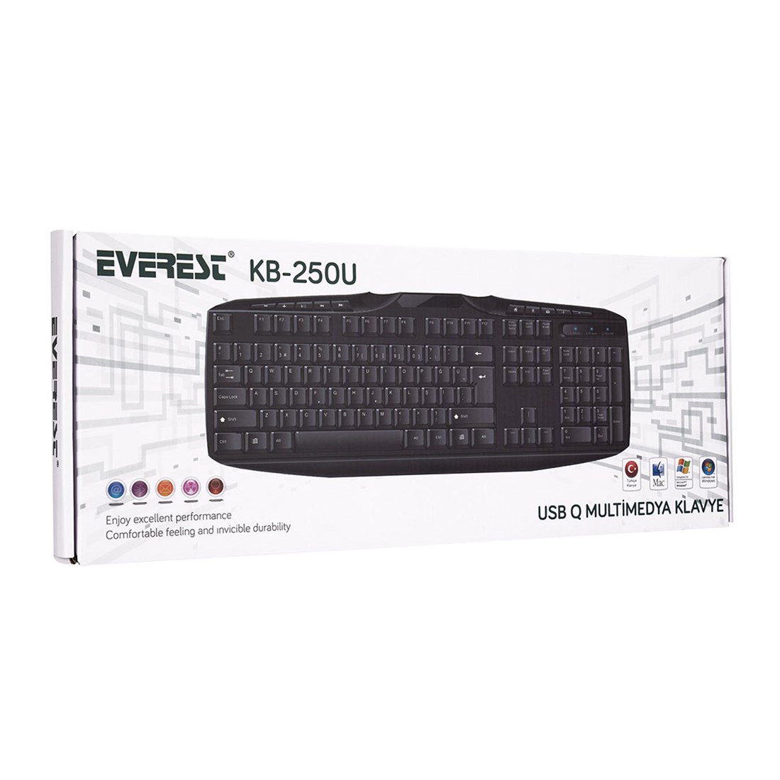 Everest KB-250U Siyah USB Q Multimedia Klavye 11335