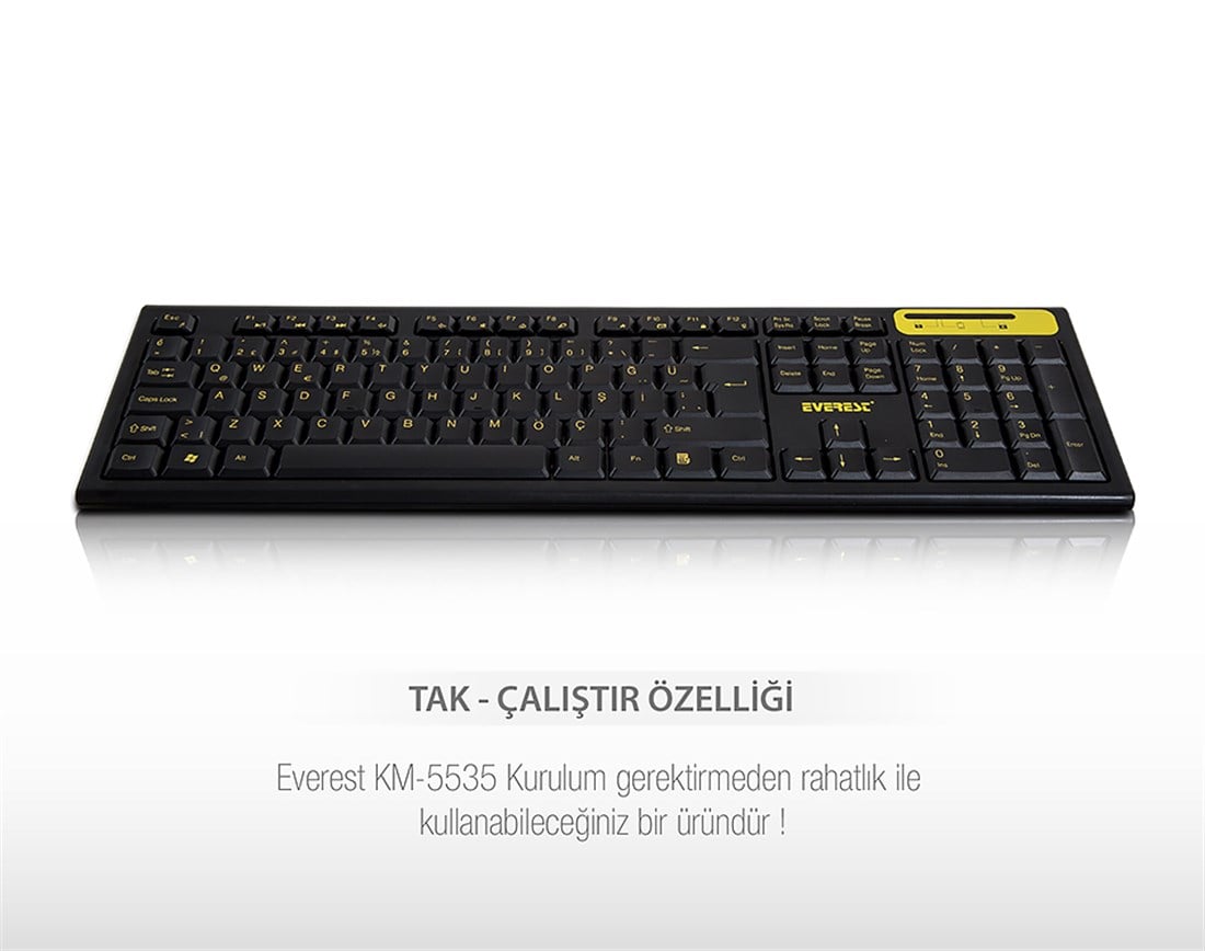 Everest KM-5535 Usb Multi Media Kablosuz Q Standart Klavye + Mouse Set 18787