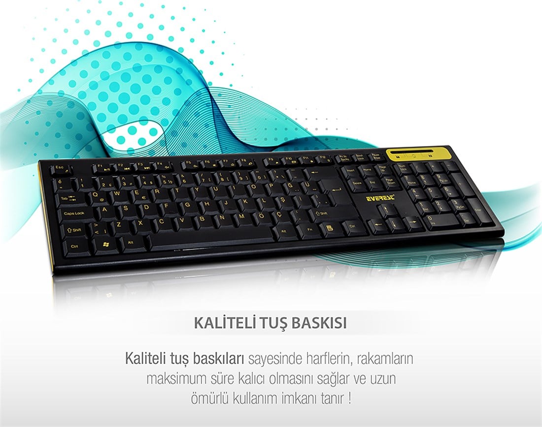 Everest KM-5535 Usb Multi Media Kablosuz Q Standart Klavye + Mouse Set 18787