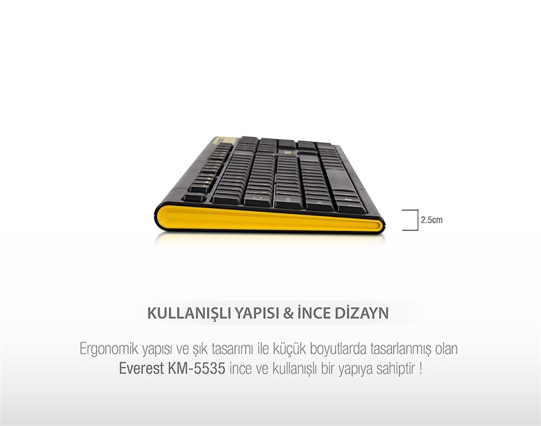 Everest KM-5535 Usb Multi Media Kablosuz Q Standart Klavye + Mouse Set 18787