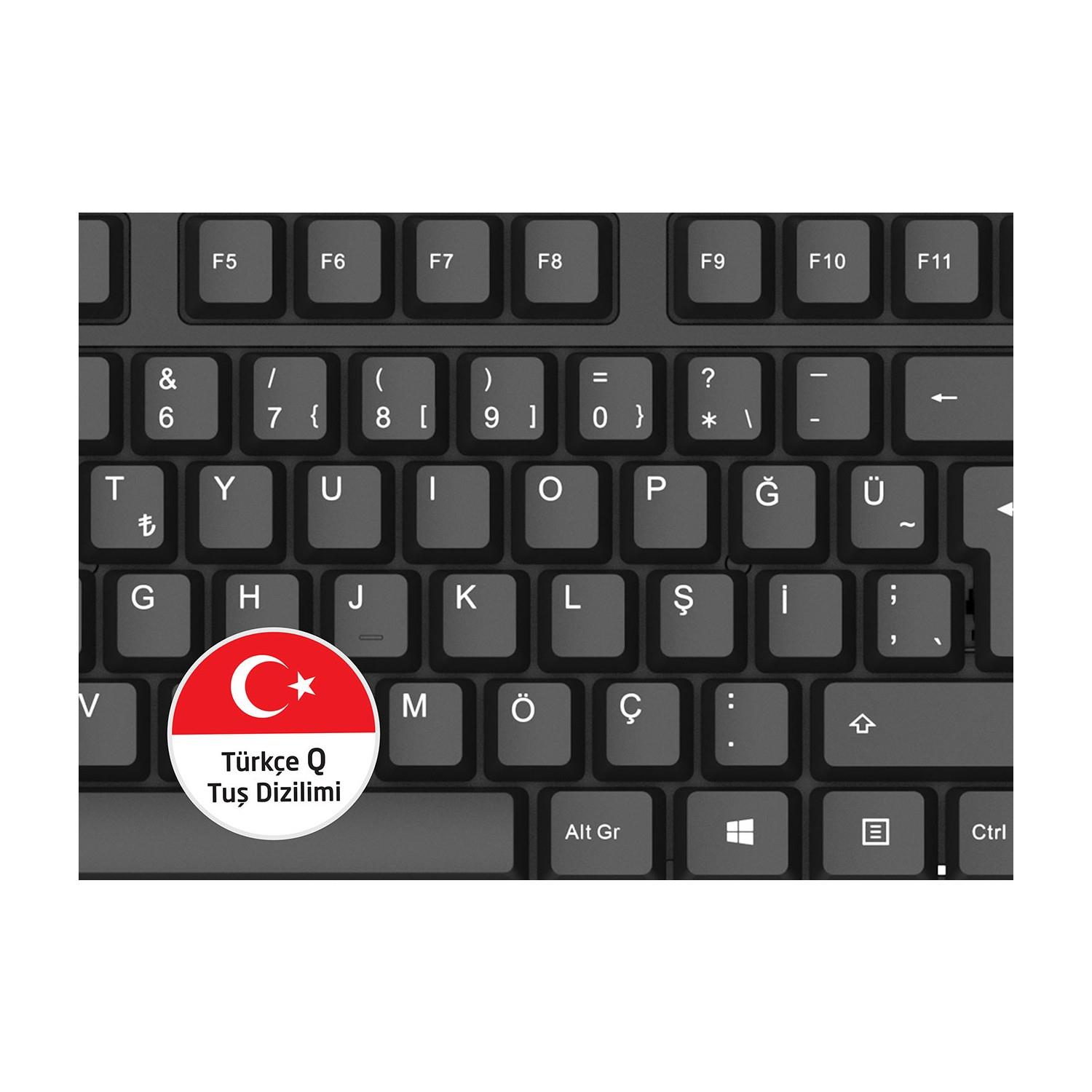 Everest KM-615 Siyah Usb Combo Q Standart Klavye + Mouse Set - 32914