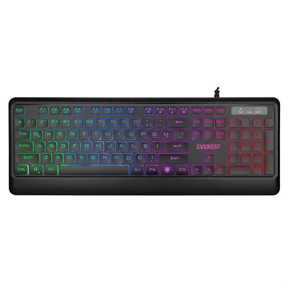 Everest KM-R59 FORZA PLUS Siyah Usb Rainbow Backlight Q Klavye + 1200 dpi Mouse Set 35993