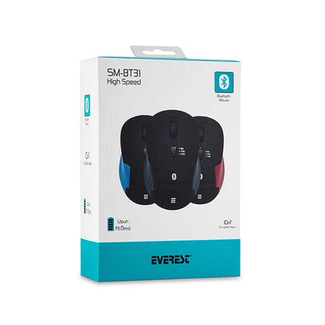 Everest SM-BT31 Kırmızı Bluetooth Kablosuz Mouse 19416