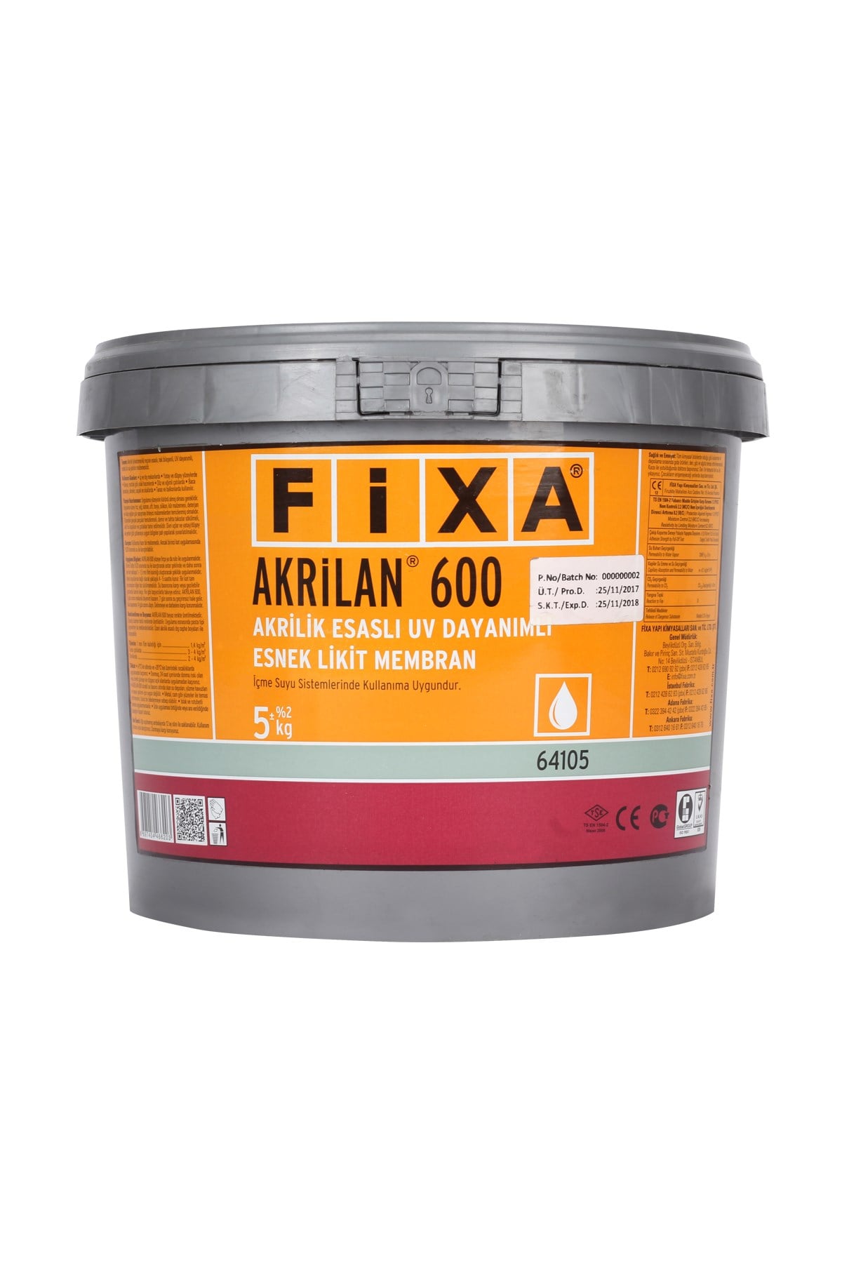 FİXA AKRİLAN 600 LİKİT MEMBRAN 5 KĞ KOVA FX641