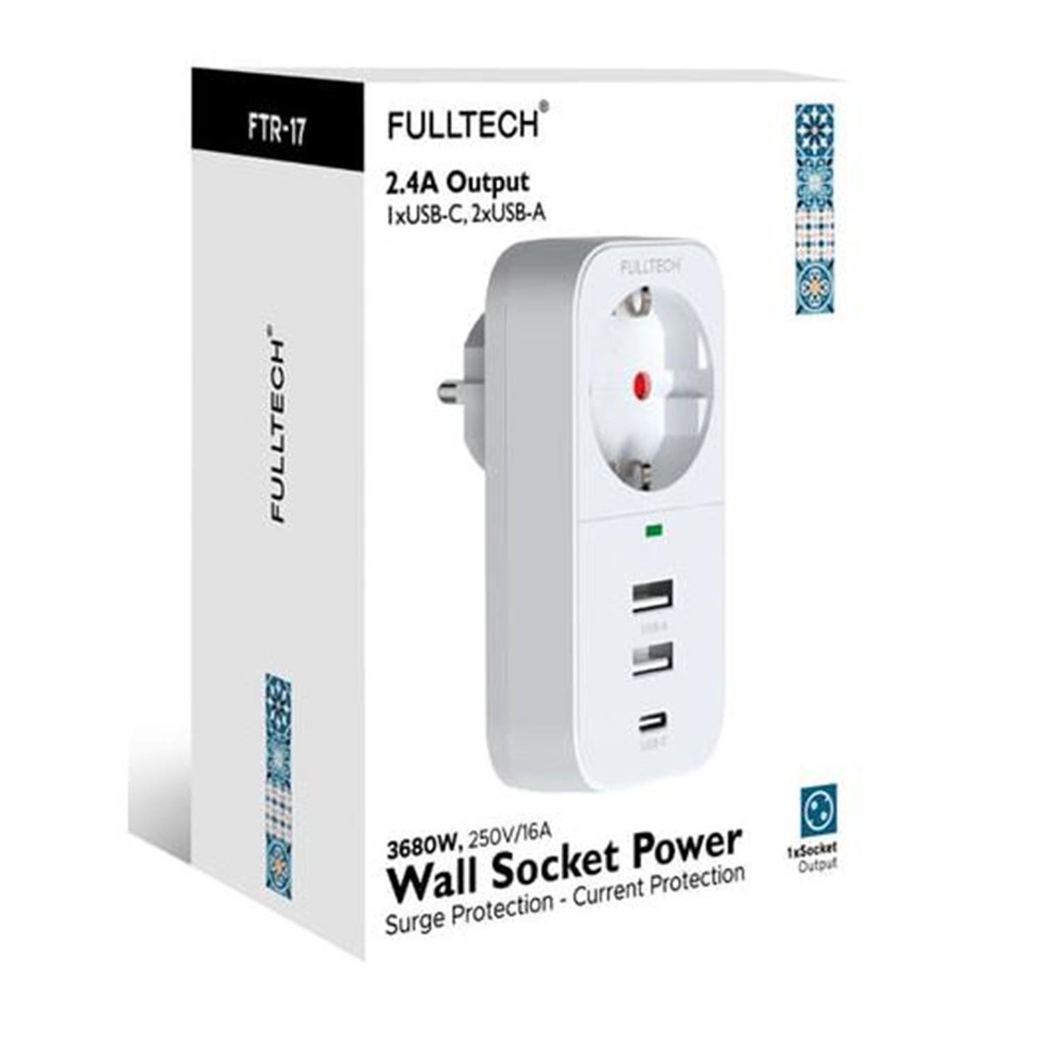 Fulltech Ftr-17 Akım Korumalı Priz - 06424