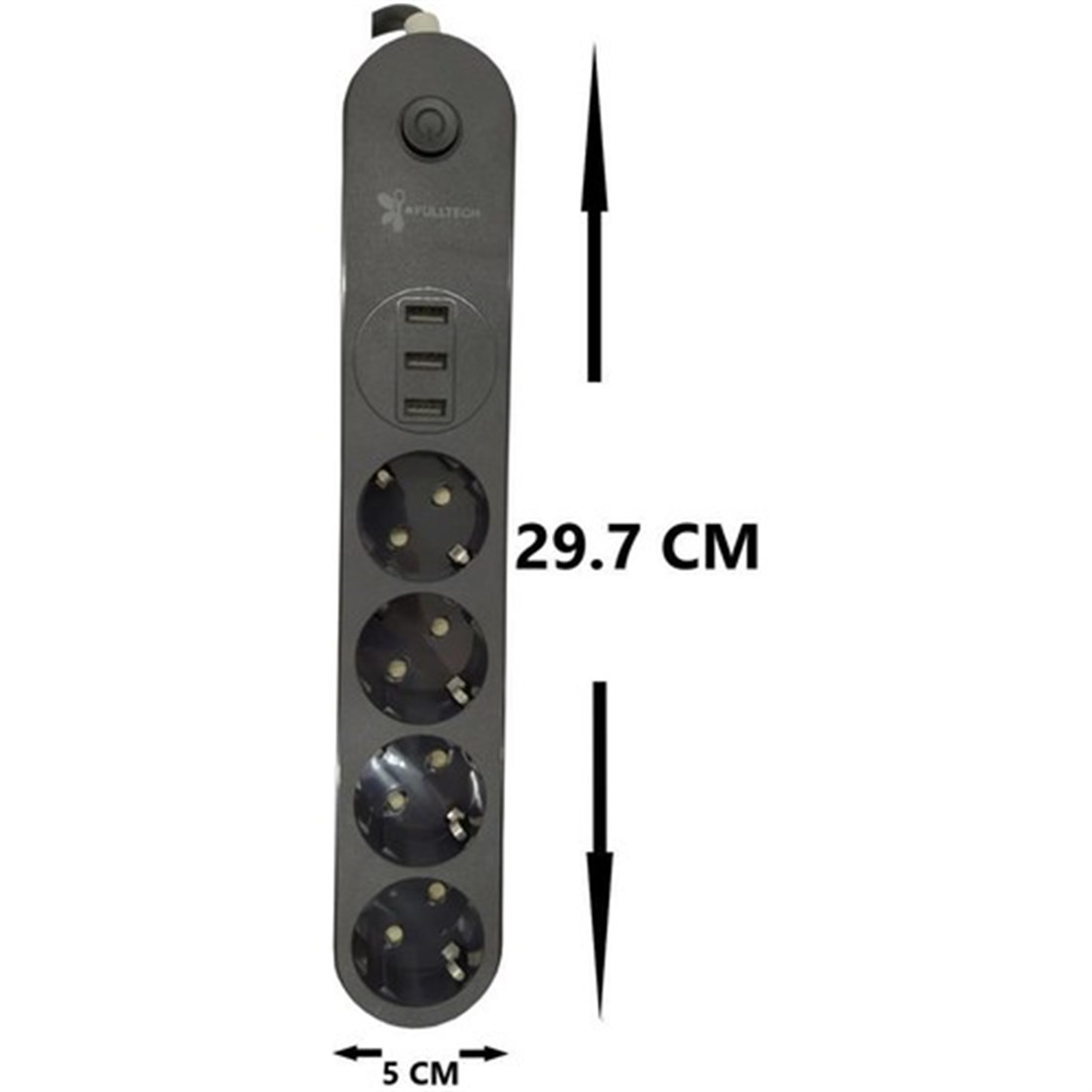 Fultech Ftr-01 3'Lü 2 Mt Usb'li Akım Korumalı Priz HRD-009199