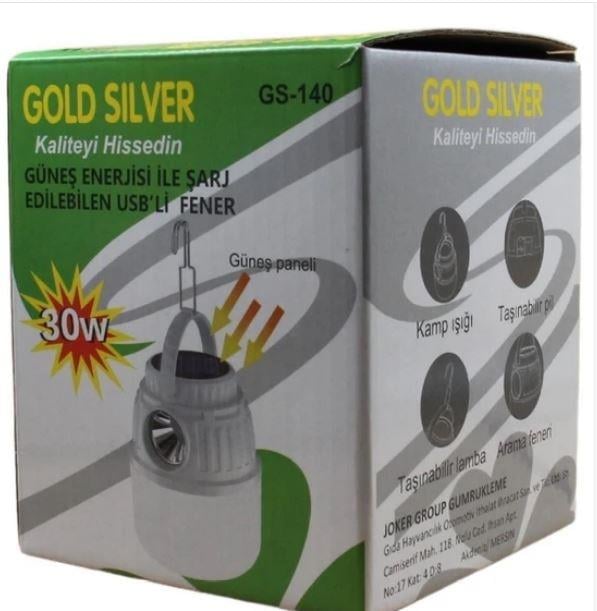 Gold Silver GS-140 Şarjlı Solar Ampul HRD-011572