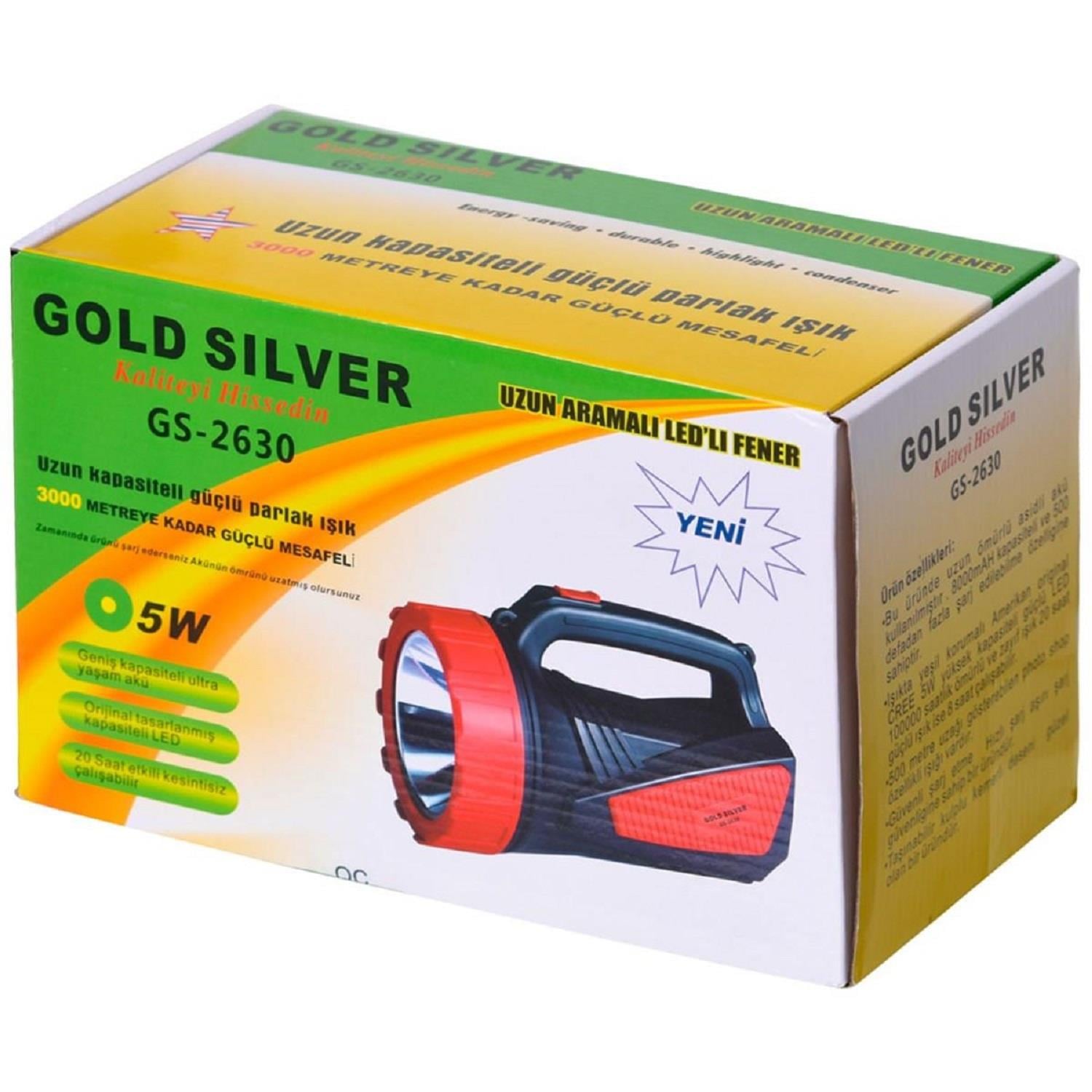 Gold Silver GS-2630 Şarjlı Spot Fener HRD-010449